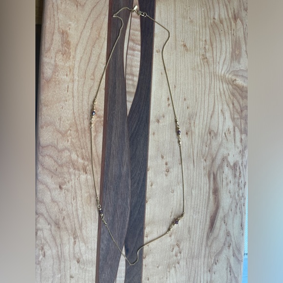 Vintage Monet Dainty Chain Necklace with Purple Crystal Beads - Picture 3 of 8